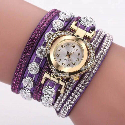Buy Center Heart Shape Bracelet Watch - Multi-Color Diamond Dial for Women - Buy Center
