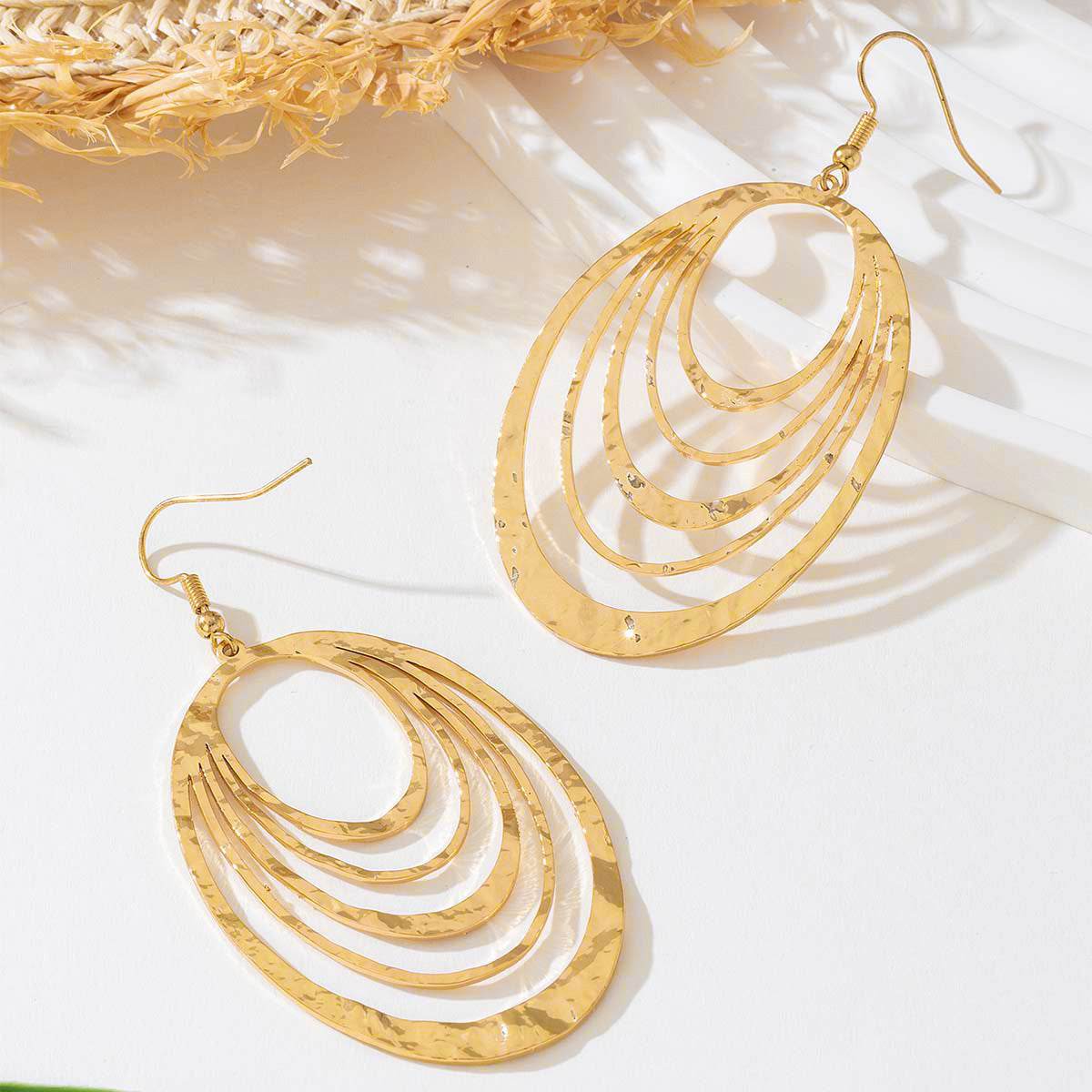 Elegant Gold Multi-layer Circle Earrings - Trendy Geometric Style 2025 - Buy Center