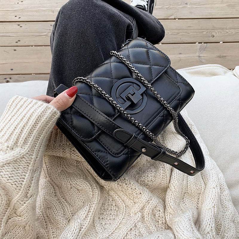 Hong Kong Style Women's Crossbody Bag - Soft PU, Diamond Pattern Design - Buy Center