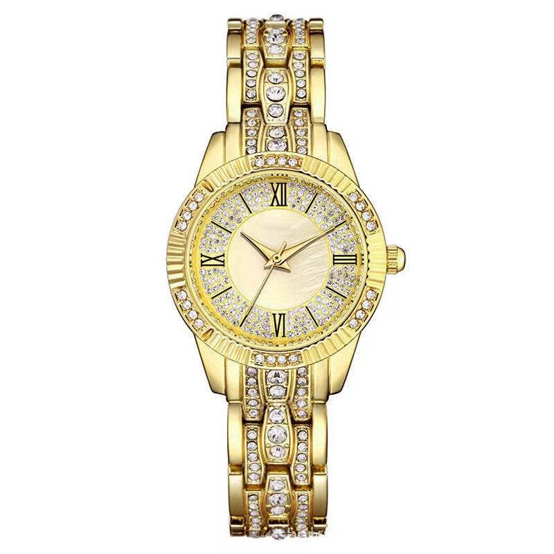 Buycenter Luxury Women's Bracelet Set - Diamond-Embedded Quartz Watch - Buy Center