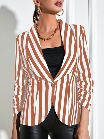 Buycenter Cropped Casual Jacket - Slim Fit 3/4 Sleeve Fashion - Buy Center