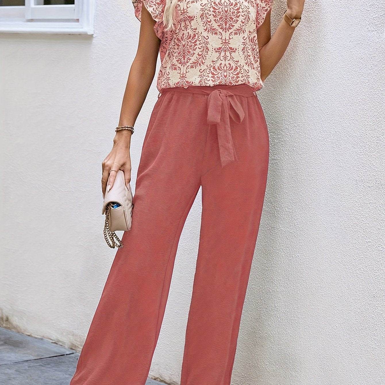 Women's Elegant V-Neck Blouse - Chic Ruffle Sleeve Top for Spring - Buy Center