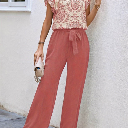 Women's Elegant V-Neck Blouse - Chic Ruffle Sleeve Top for Spring - Buy Center