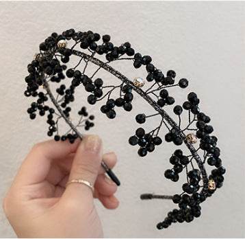 Elegant Korean Crystal Hair Headband - Retro Wave Design for Weddings - Buy Center