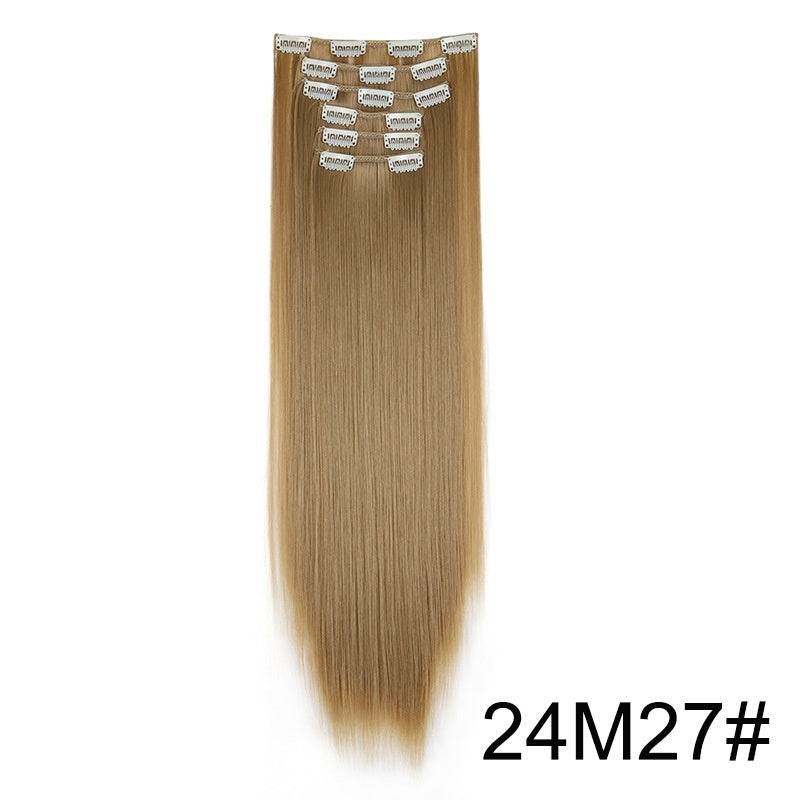 Durable Long Straight Wig Extensions Set - 6-Piece Human Hair Collection - Buy Center