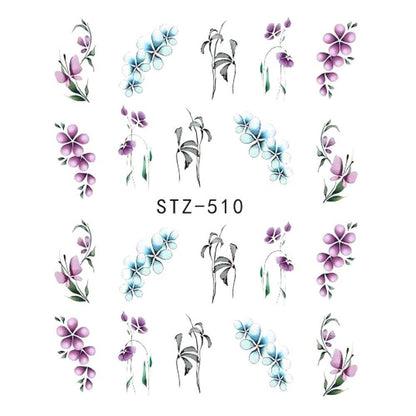 Butterfly Flower Nail Art Stickers - DIY Water Transfer Decals for Manicures - Buy Center