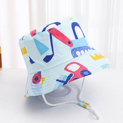 Cute Children's Printed Sunscreen Hat - Stylish Cotton Fedora for UV Protection - Buy Center
