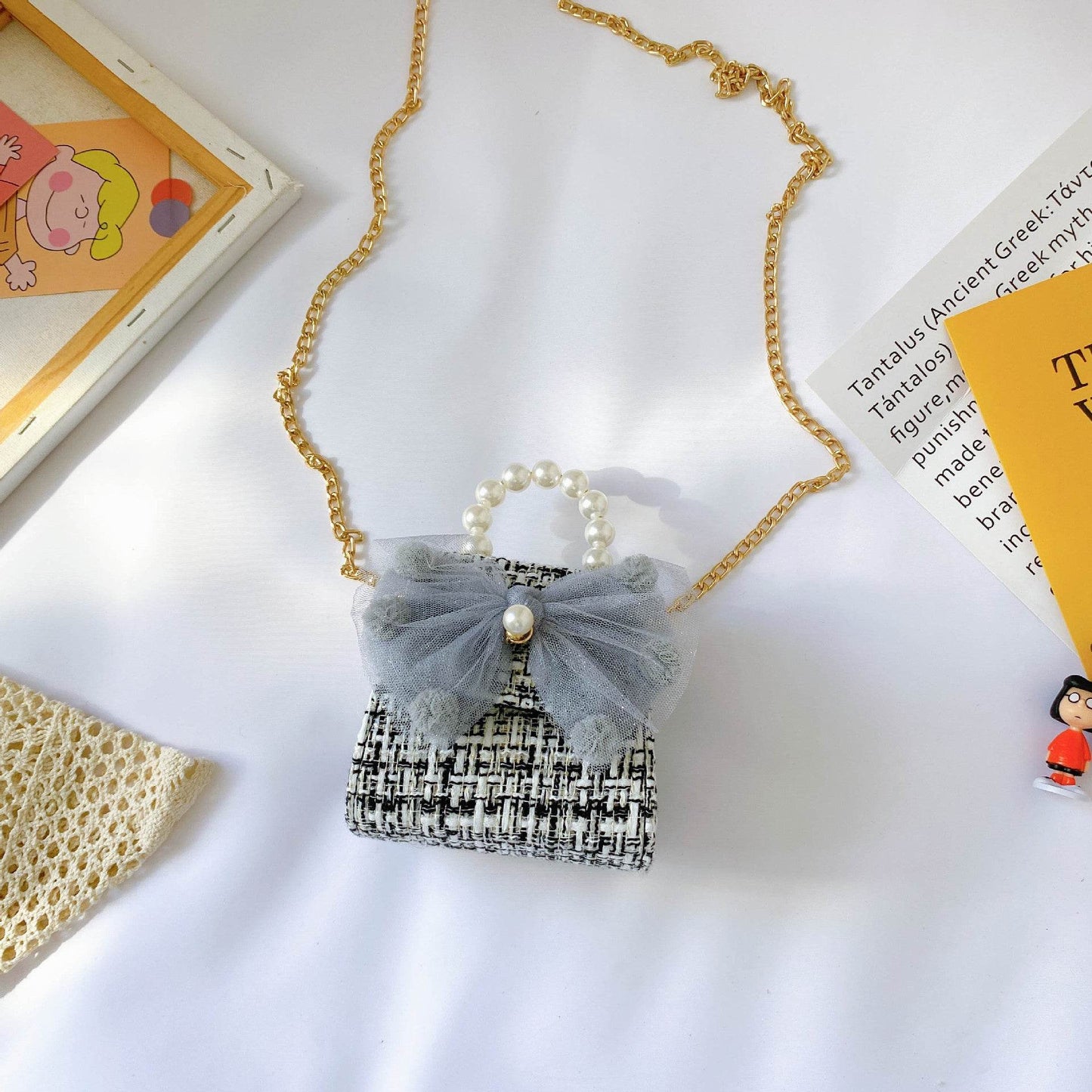 Pearl Handbag for Kids - Stylish Soft Woolen Messenger Bag 2025 - Buy Center