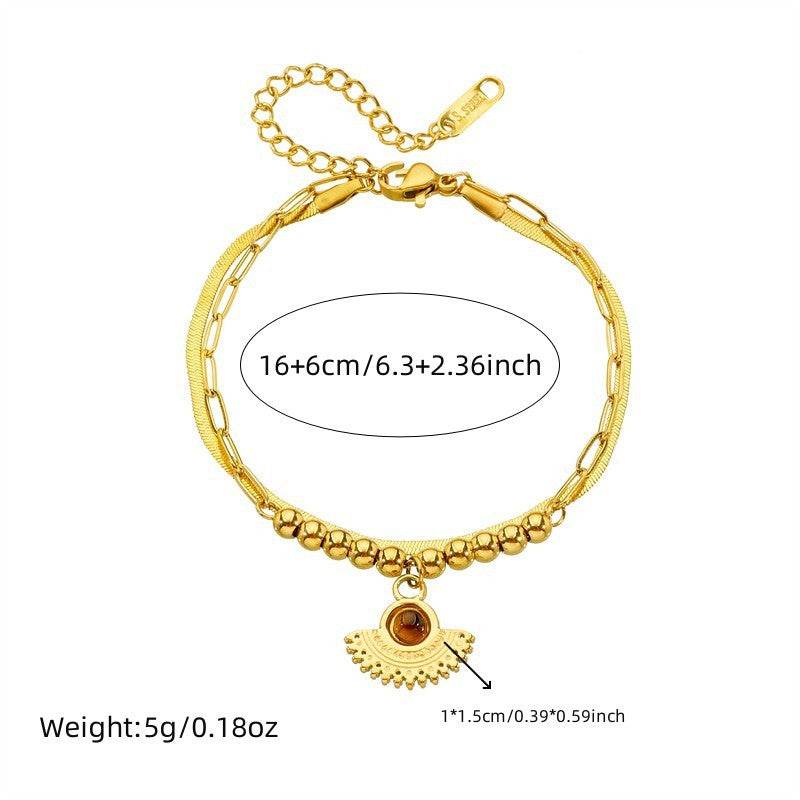 Buycenter Vintage Twin Double-Layer Bracelet - Elegant Stainless Steel Design - Buy Center