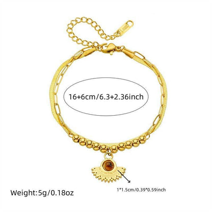 Buycenter Vintage Twin Double-Layer Bracelet - Elegant Stainless Steel Design - Buy Center