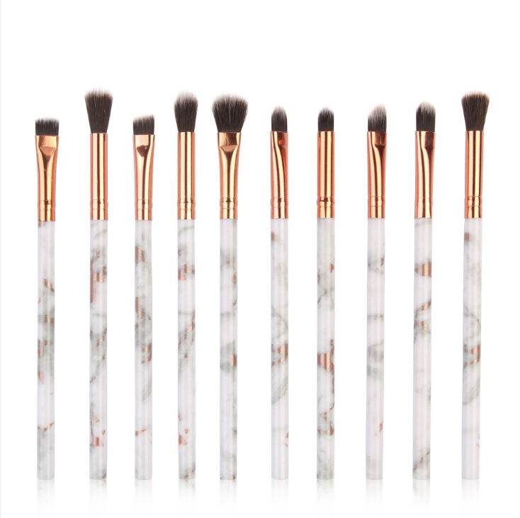 10 Marble Makeup Brush Set - Essential Premium Brushes for Flawless Looks - Buy Center