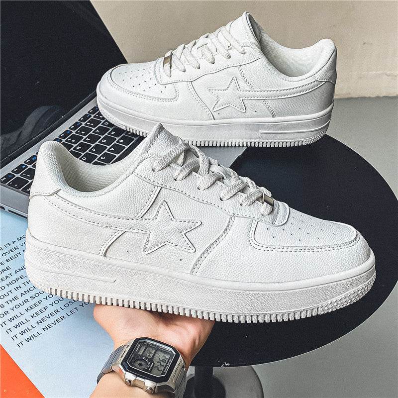 Thick Soled White Casual Sneakers for Men - Breathable Vulcanized Style - Buy Center