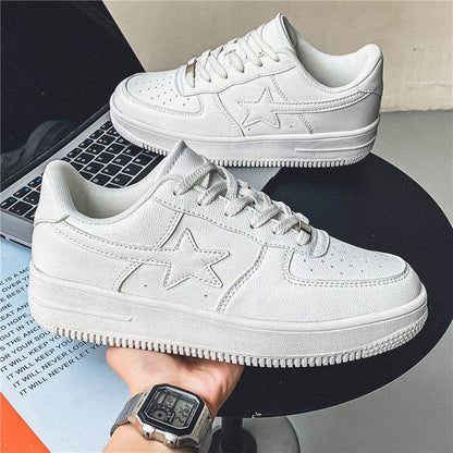 Thick Soled White Casual Sneakers for Men - Breathable Vulcanized Style - Buy Center