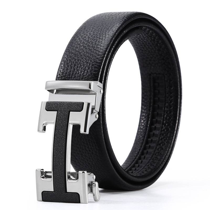 Men's Automatic Leather Buckle Belt - Premium Stylish Business Accessory - Buy Center
