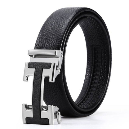 Men's Automatic Leather Buckle Belt - Premium Stylish Business Accessory - Buy Center