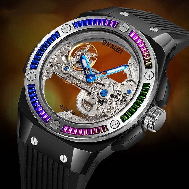 Men's Exquisite Mechanical Watch - Stylish Hollow Design & Automatic Movement - Buy Center
