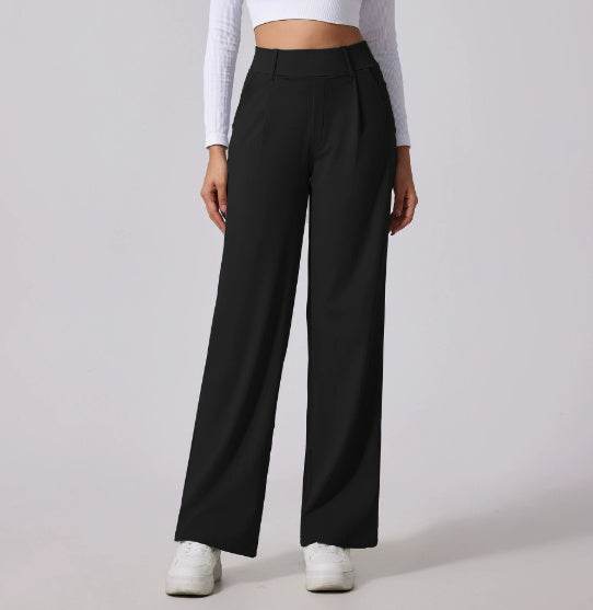 Ladies Wide Leg Pants - Casual Dungarees in Black, Gray & Brown - Buy Center
