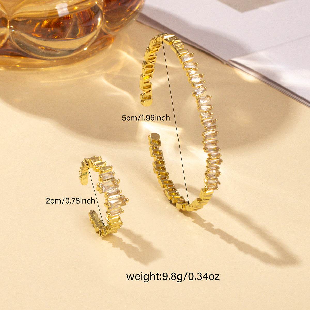 Fashionable Women's Bracelet & Ring Set - Irregular Cubic Zirconia Design - Buy Center