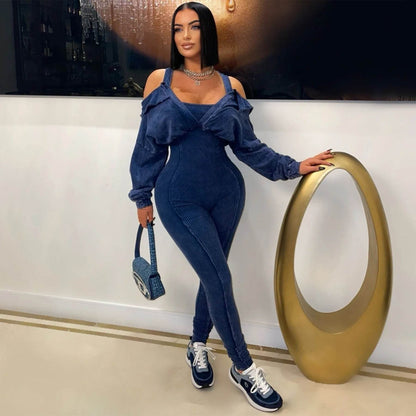 European American Fashion Women's Jumpsuit - Long Sleeve, High Waist Style - Buy Center