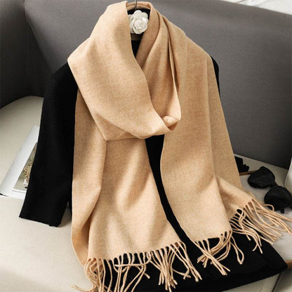 Solid Color Cashmere-like Scarf for Women - Warm, Quick-Drying Shawl - Buy Center