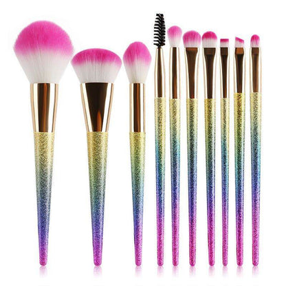 10 Crystal Makeup Brushes Set - Soft Bristles for Flawless Application - Buy Center