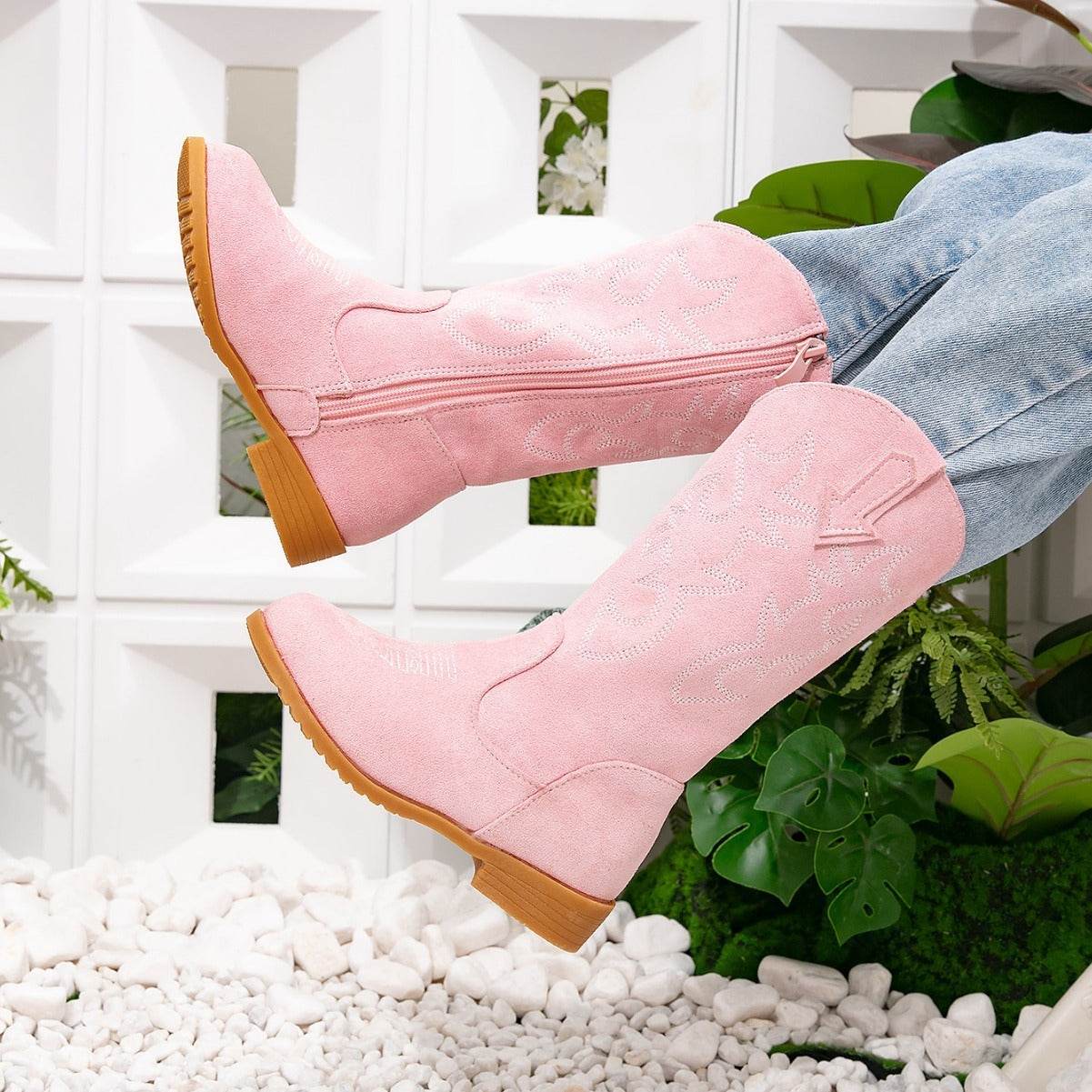 Girls Pink Fleece-Lined Princess Boots - Stylish Winter Footwear for Kids - Buy Center