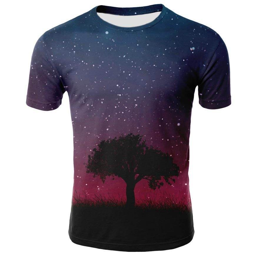 Men's 3D Digital Printing Slim Fit T-Shirt - Summer Style & Comfort - Buy Center
