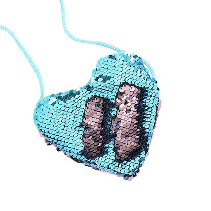 Heart-Shaped Sequined Purse Lanyard - Stylish Girls' Accessory for Gifts - Buy Center