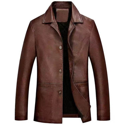 Autumn Leather Jacket for Young & Middle-aged - Stylish Korean Design - Buy Center
