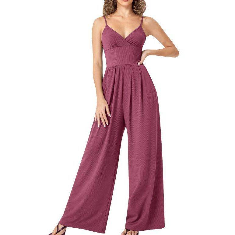 Casual Solid Color Straight Strap Jumpsuit - Stylish Japanese Romper 2025 - Buy Center