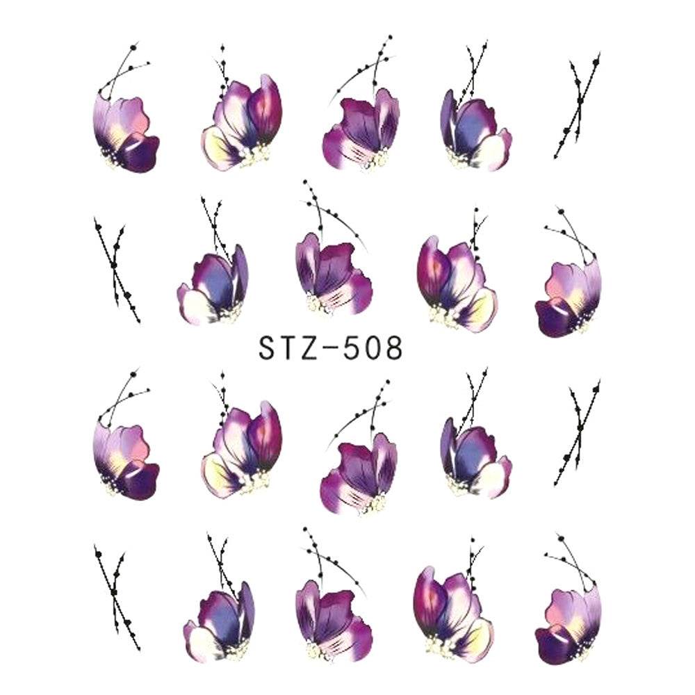 Butterfly Flower Nail Art Stickers - DIY Water Transfer Decals for Manicures - Buy Center
