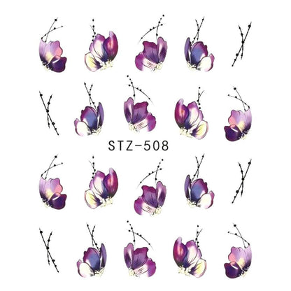 Butterfly Flower Nail Art Stickers - DIY Water Transfer Decals for Manicures - Buy Center
