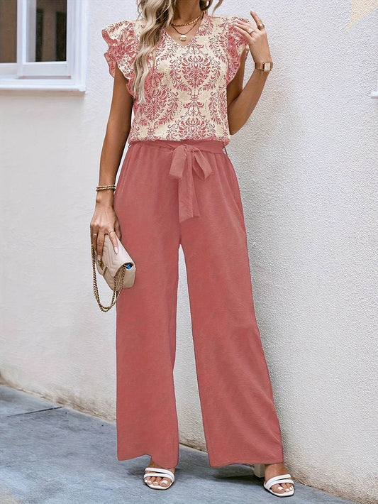 Women's Elegant V-Neck Blouse - Chic Ruffle Sleeve Top for Spring - Buy Center