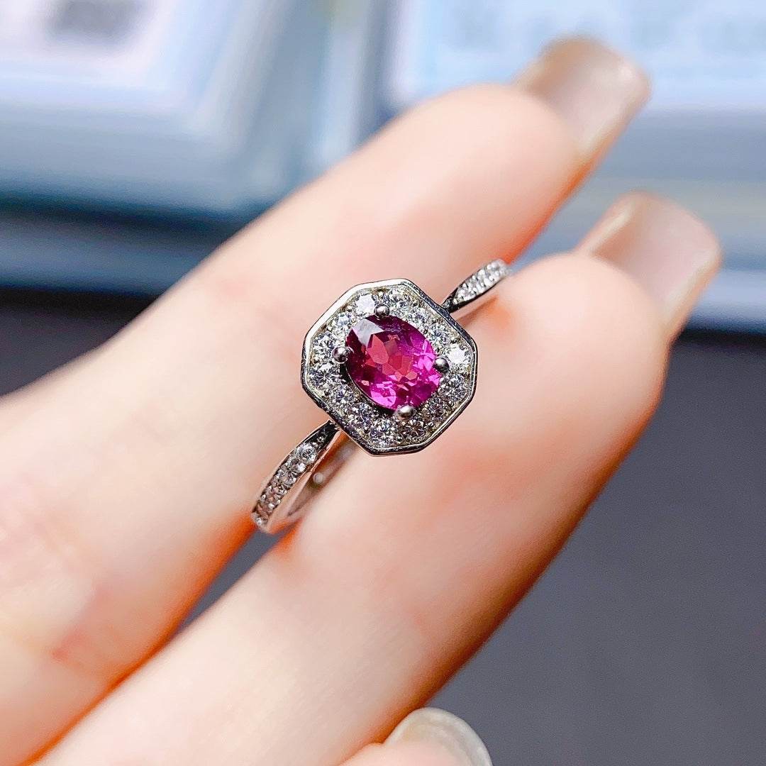 Buycenter 925 Silver Magnesium Aluminum Garnet Ring - Elegant Korean Design - Buy Center
