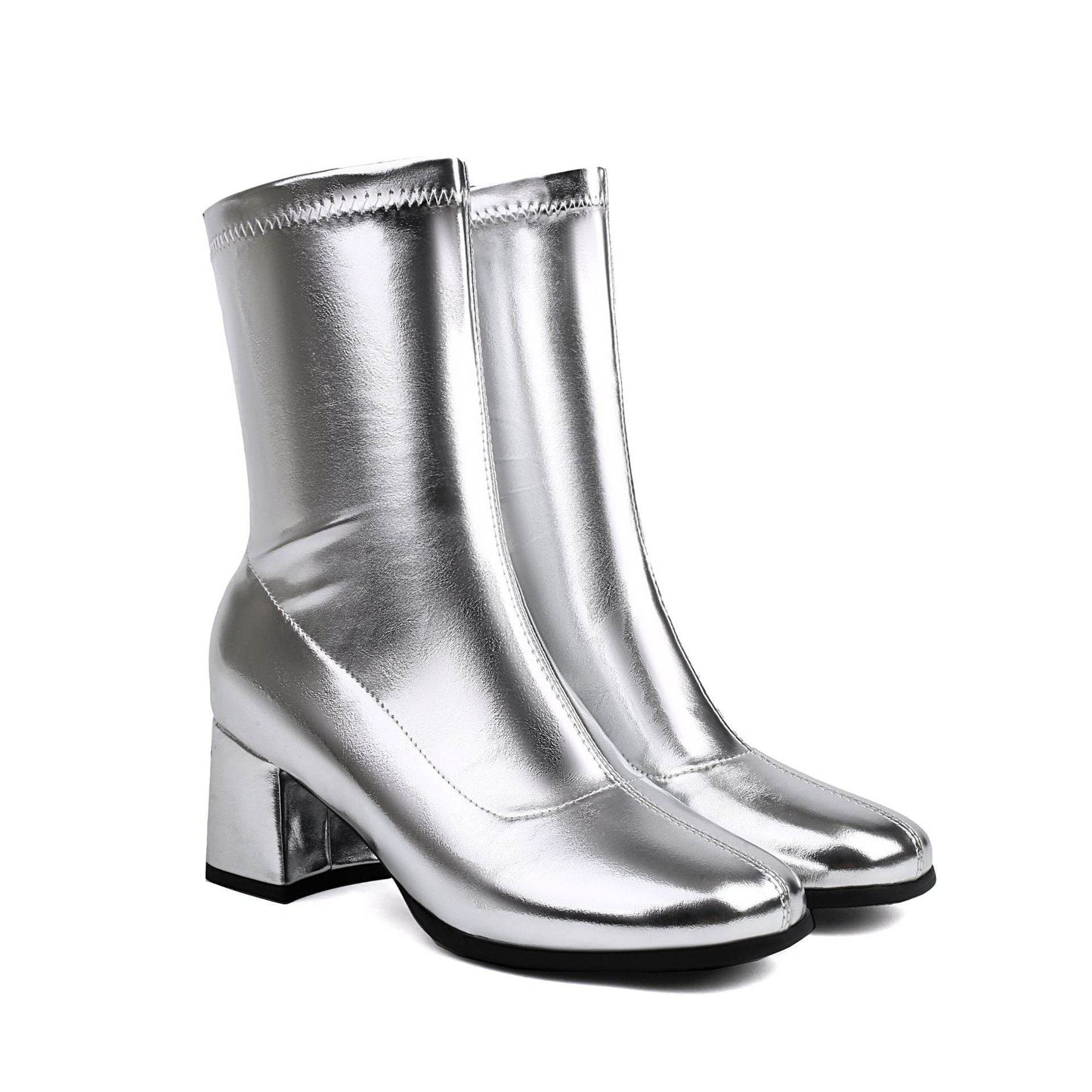 Elegant Plus Size Ankle Boots - Low Heel, Versatile Zipper for Style - Buy Center