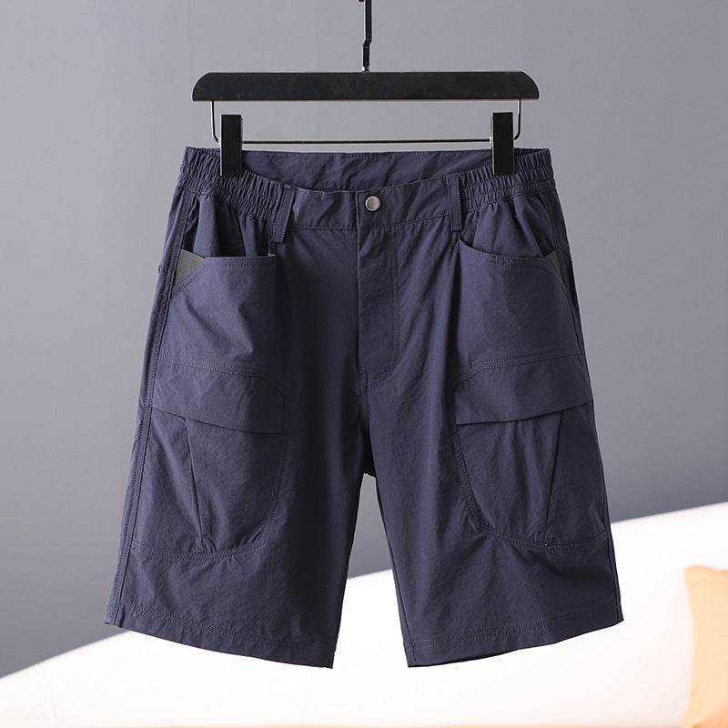 Summer Men's Cargo Shorts - Multi-Pocket Style in Navy, Khaki, Army Green - Buy Center