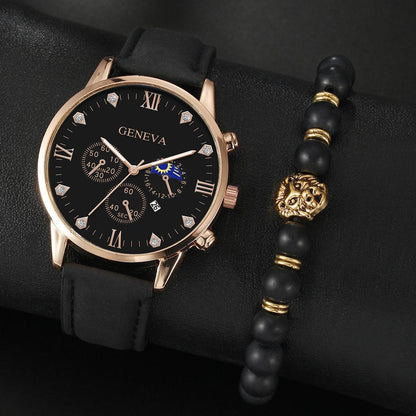 Buy Center Men's Casual Quartz Watch - Stylish Imagination with Imitation Leather Strap - Buy Center