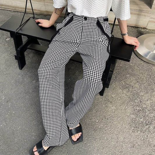 Retro Elegant Wide-Leg Trousers for Men - Stylish Mid-High Waist Sweatpants - Buy Center