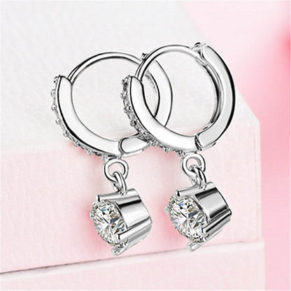 Buy Center Copper Zircon Earrings - Elegant Design with Electroplating - Buy Center