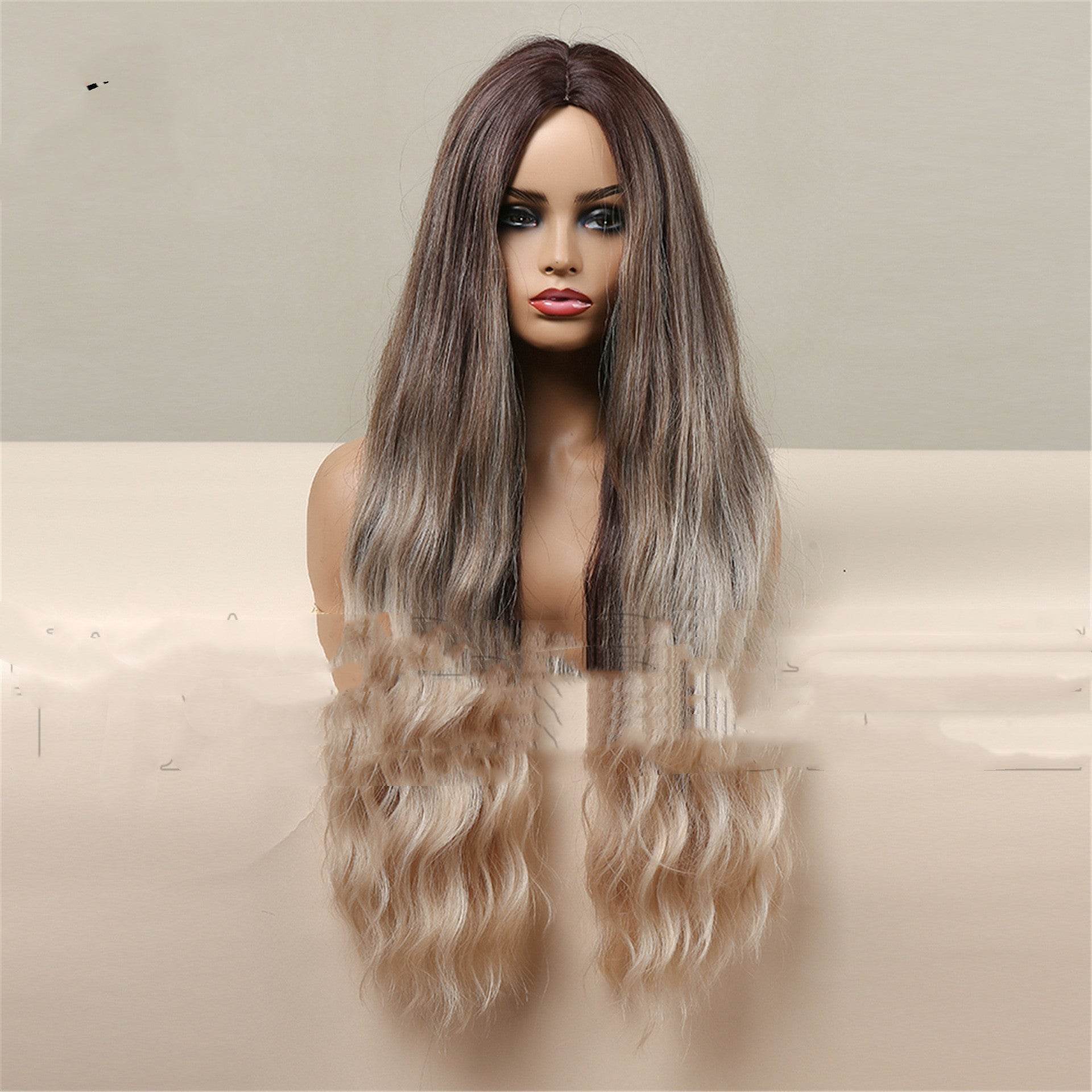 Medium Brown Gradient Blonde Long Curly Wig - Lightweight & Glamorous - Buy Center