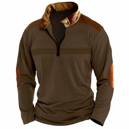 Men's Long Sleeve Polo Shirt with Zipper - Stylish & Comfortable in Multiple Colors - Buy Center
