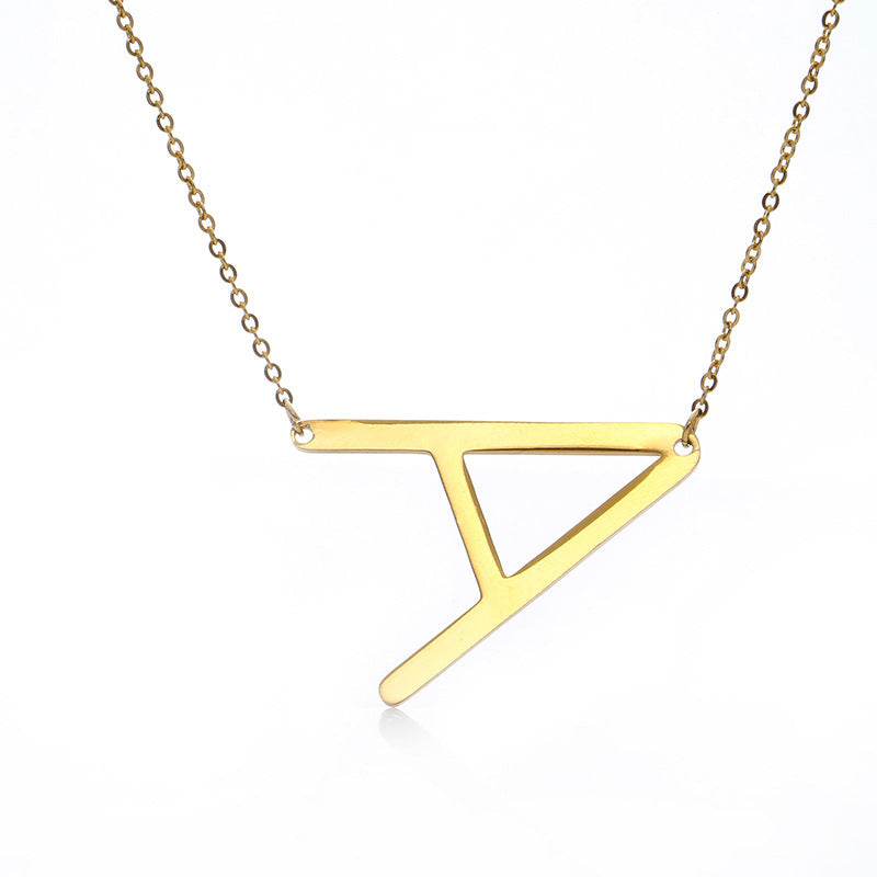 Fabulous Rose Gold Initial Letter Pendant Necklace - Premium K-Gold Design - Buy Center
