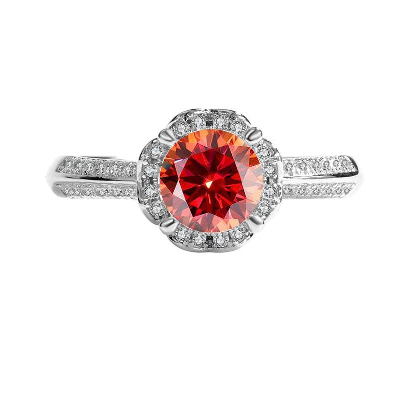 Buy Center Sterling Silver Moissanite Bridal Bouquet Ring - Adjustable Size - Buy Center