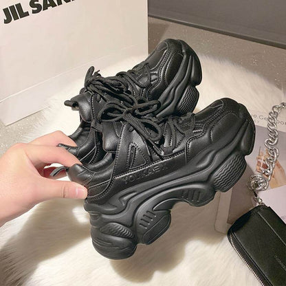 Buycenter Trendy Platform Shoes - Stylish High Heel White Sneakers - Buy Center