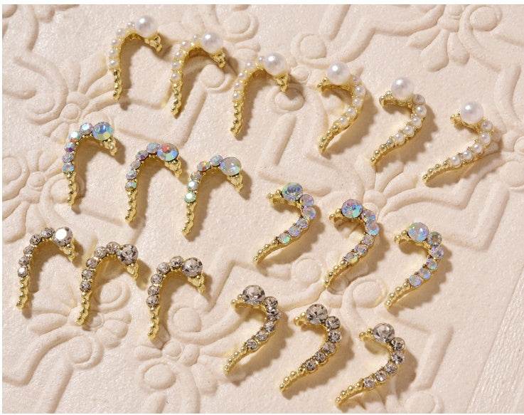 Love Heart Alloy Nail Art Decorations - Rhinestone Jewelry Set 2025 - Buy Center