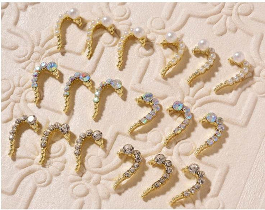 Love Heart Alloy Nail Art Decorations - Rhinestone Jewelry Set 2025 - Buy Center