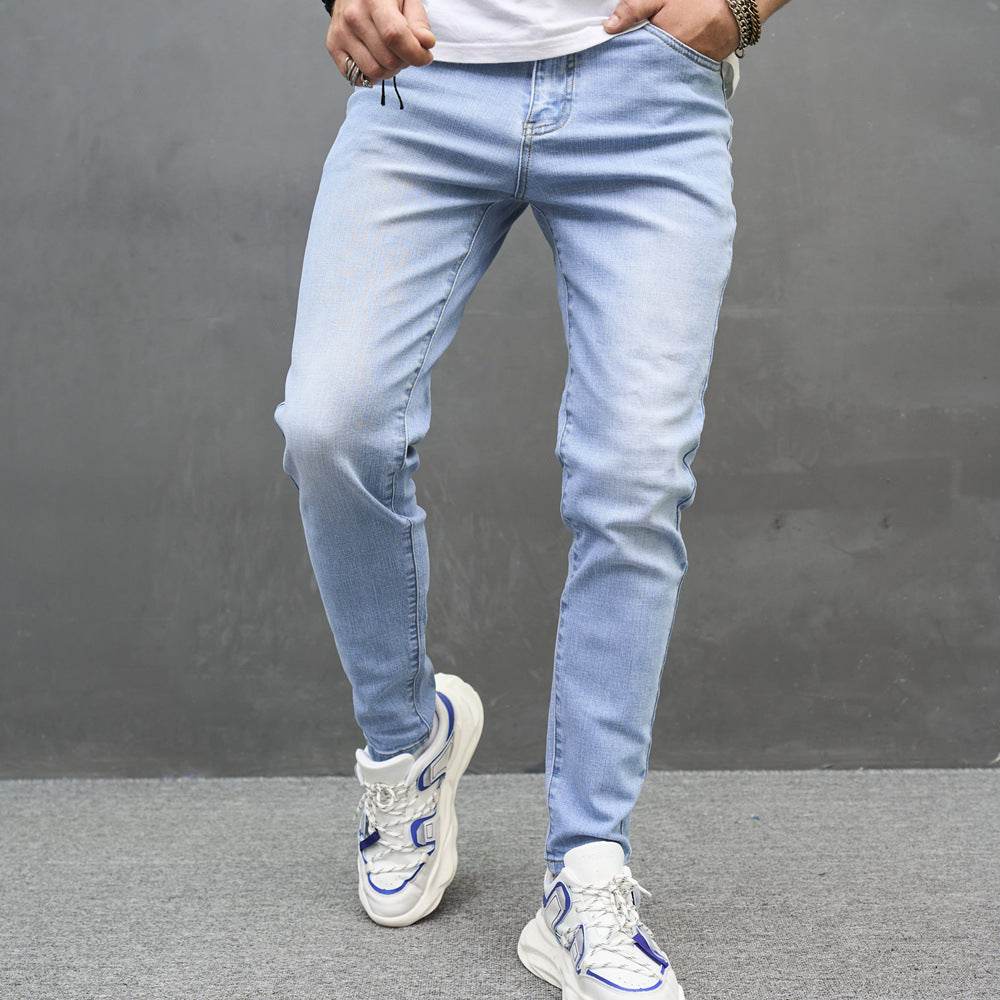 Men's Skinny Cotton Stretch Jeans - Comfortable Tapered Fit for Teenagers - Buy Center