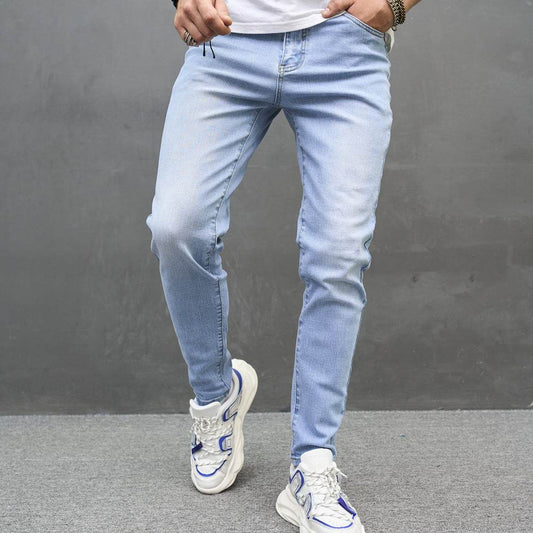 Men's Skinny Cotton Stretch Jeans - Comfortable Tapered Fit for Teenagers - Buy Center