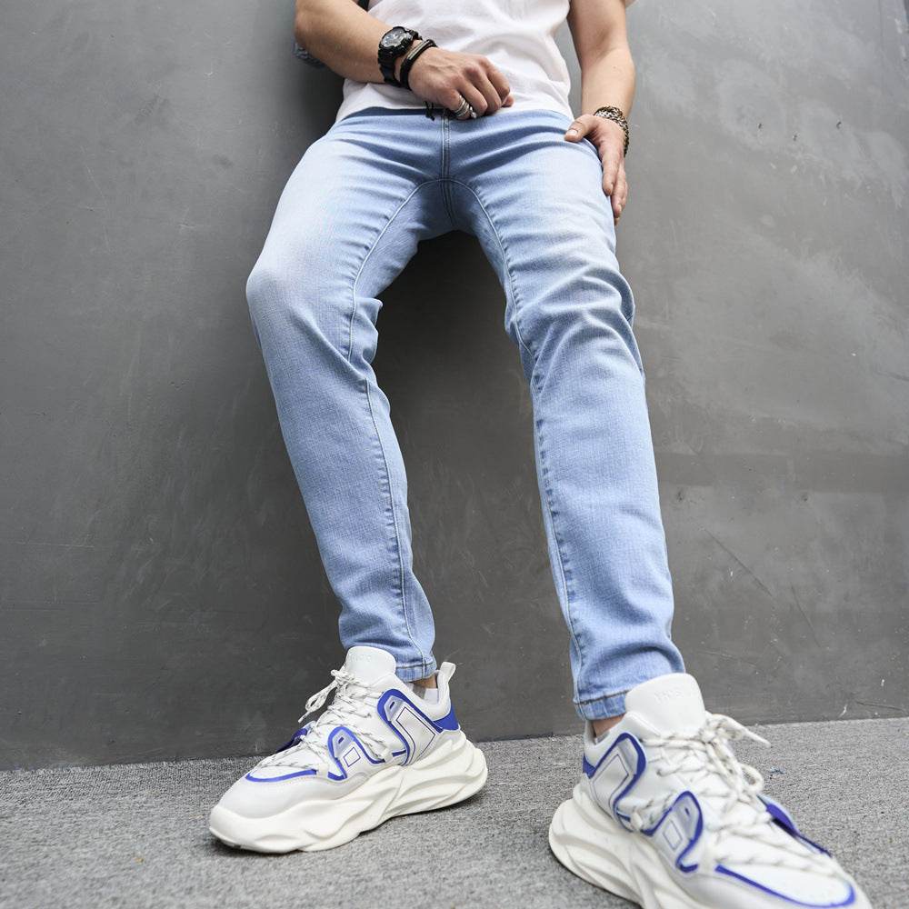 Men's Skinny Cotton Stretch Jeans - Comfortable Tapered Fit for Teenagers - Buy Center