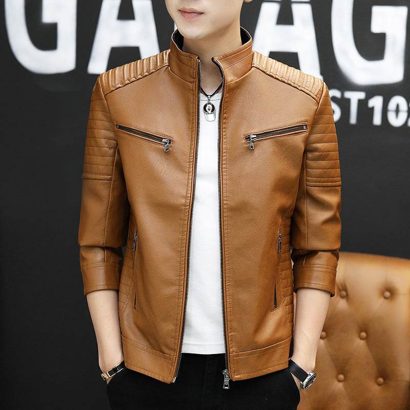Youth PU Leather Stand Collar Jacket - Stylish Casual Wear 2025 - Buy Center